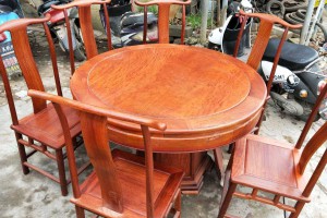 缅甸花梨园餐桌椅高清图片