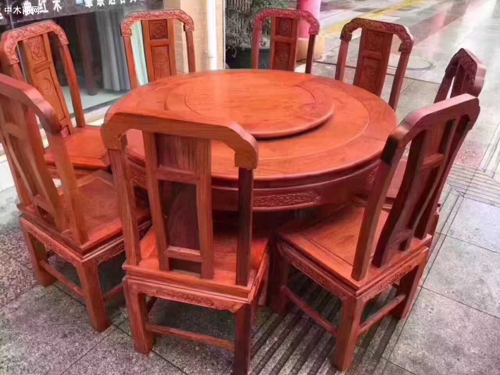 红木家具厂家直销 缅甸花梨木餐桌