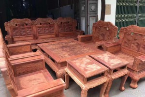 缅甸花梨火焰纹十件套沙发红木家具价格