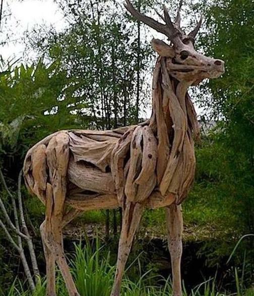 木雕达人的木制角马