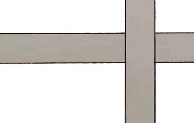 用于床架的四根方木材二二相交形成了四个十字形交叉