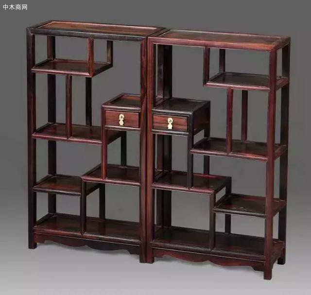 中式实木书架
