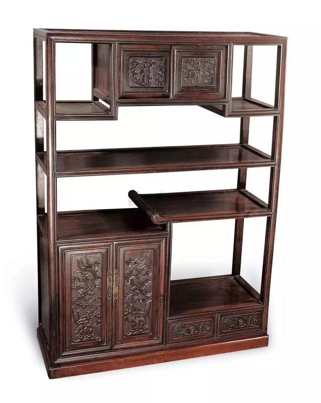 中式红木书桌书架