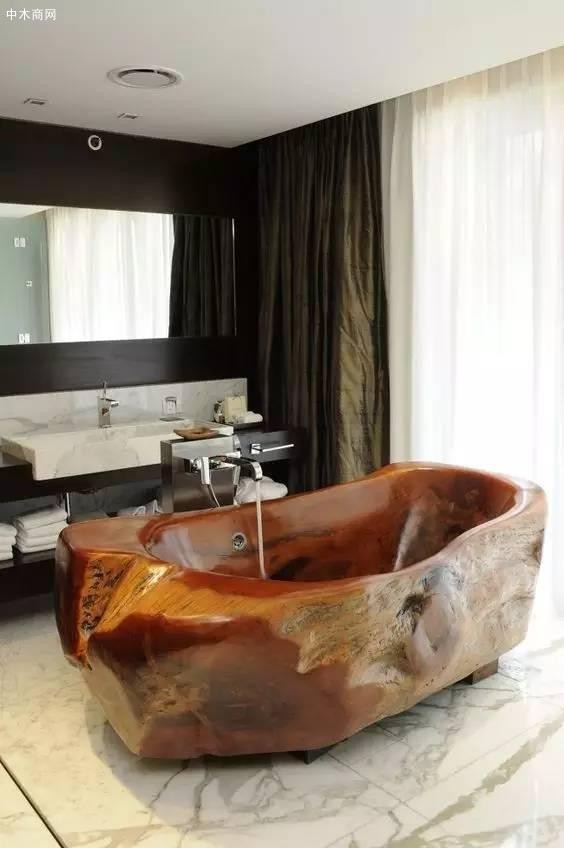 原木木头浴缸