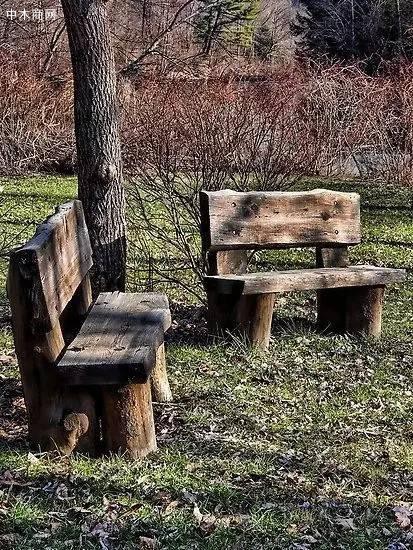 木头公园条椅