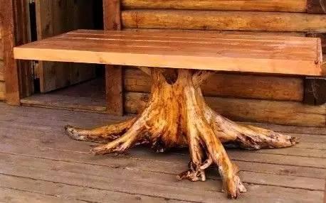 原木木头长桌