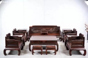 今年最漂亮的一套老挝大红酸枝独板沙发，人们看了都说太美了