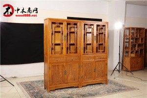 老榆木实木酒柜,玻璃酒柜,酒店酒柜,新古典装饰柜,一手货源图2