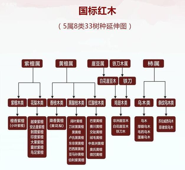 国标红木的5属8类33种
