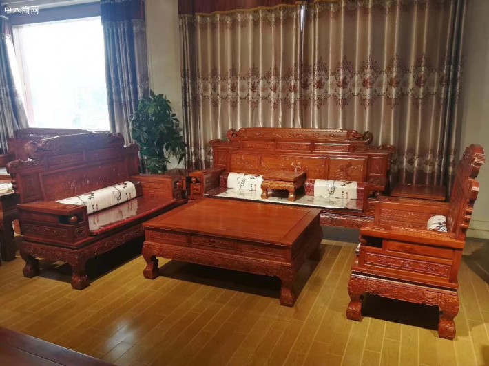 鲤鱼跳龙门缅甸花梨木红木沙发家具批发