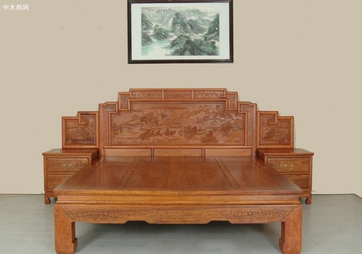 河北乾瑞红木家具厂大床,餐桌椅,沙发高清图片