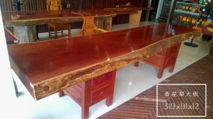 香花梨办公桌,缅甸花梨木大板桌