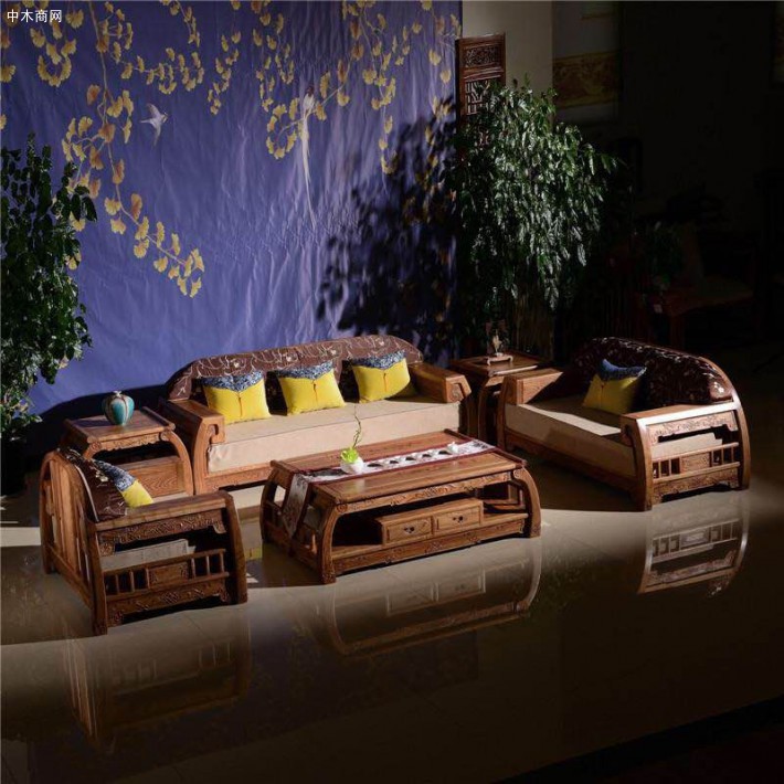 东阳市鲁创红木家具刺猬紫檀沙发高清图片