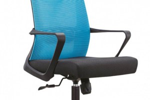 现代网转座椅A15蓝色带头枕办公椅子厂家