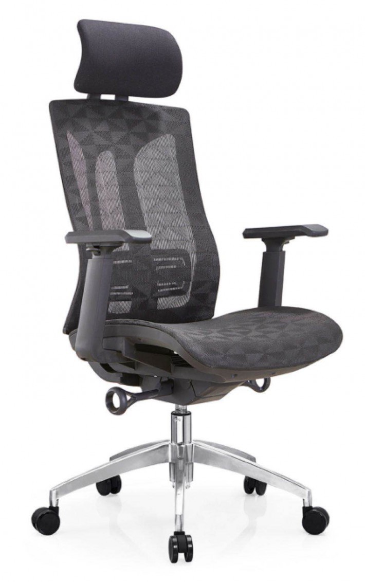 现代网转座椅A36带头枕黑色办公椅子厂家直销