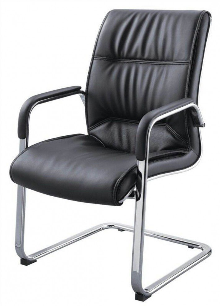 黑色职员椅皮质座椅D068