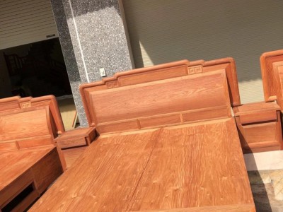 精品缅甸花梨木厢式大床厂家批发价格图4