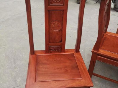 1.6米缅甸花梨木圆台配10张国色天香椅厂家图6