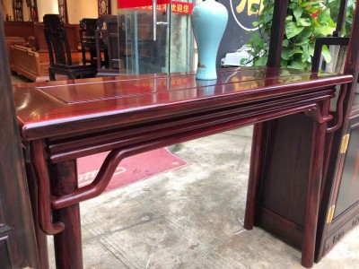 精品老料老挝大红酸枝博古架一对价格?图5