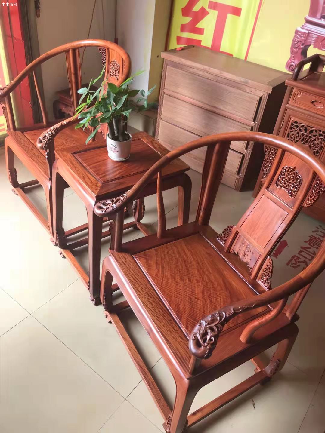 缅甸花梨皇宫椅多少钱三件套厂家