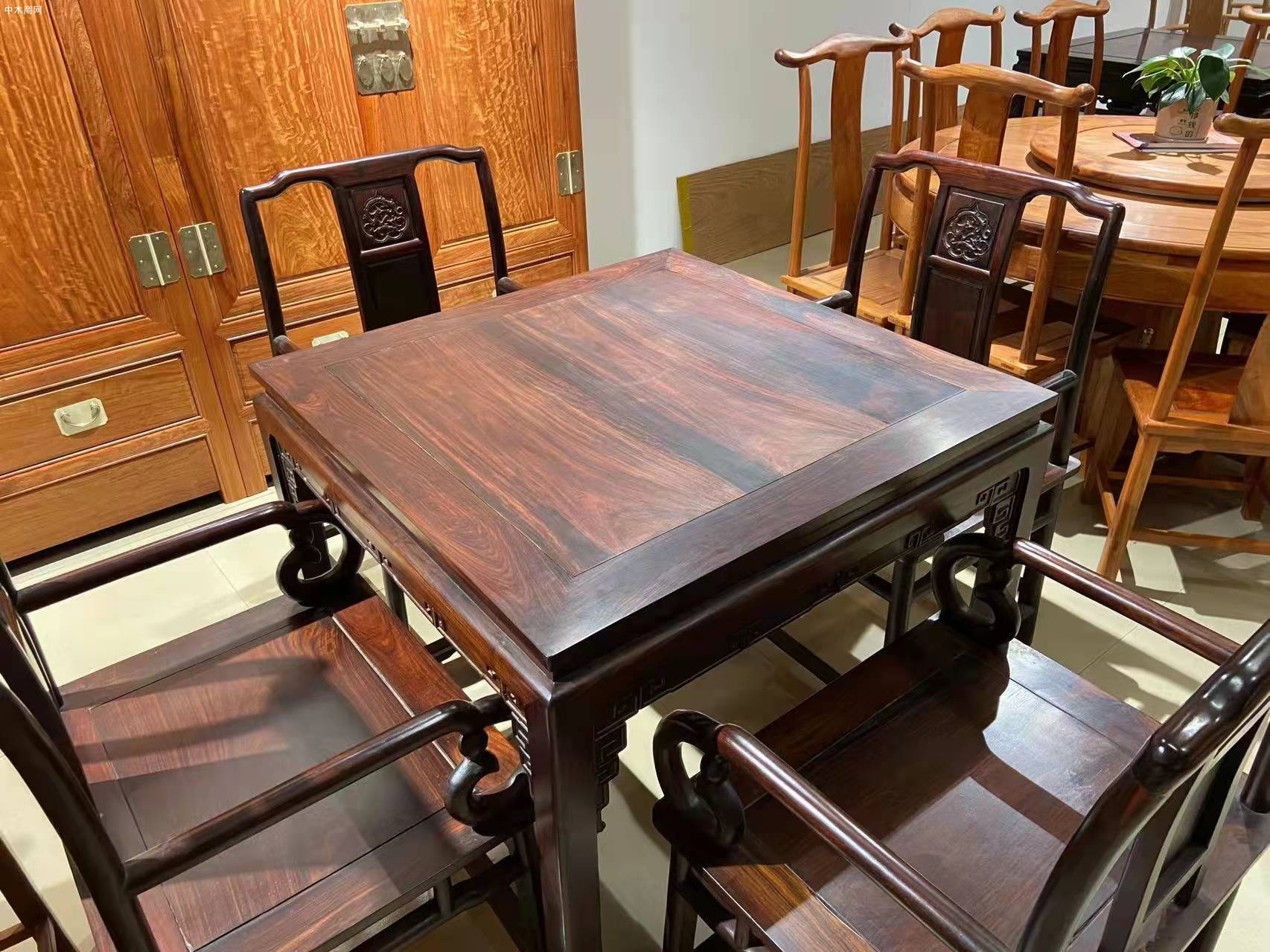 红木家具老挝大红酸枝休闲桌多少钱一套图片