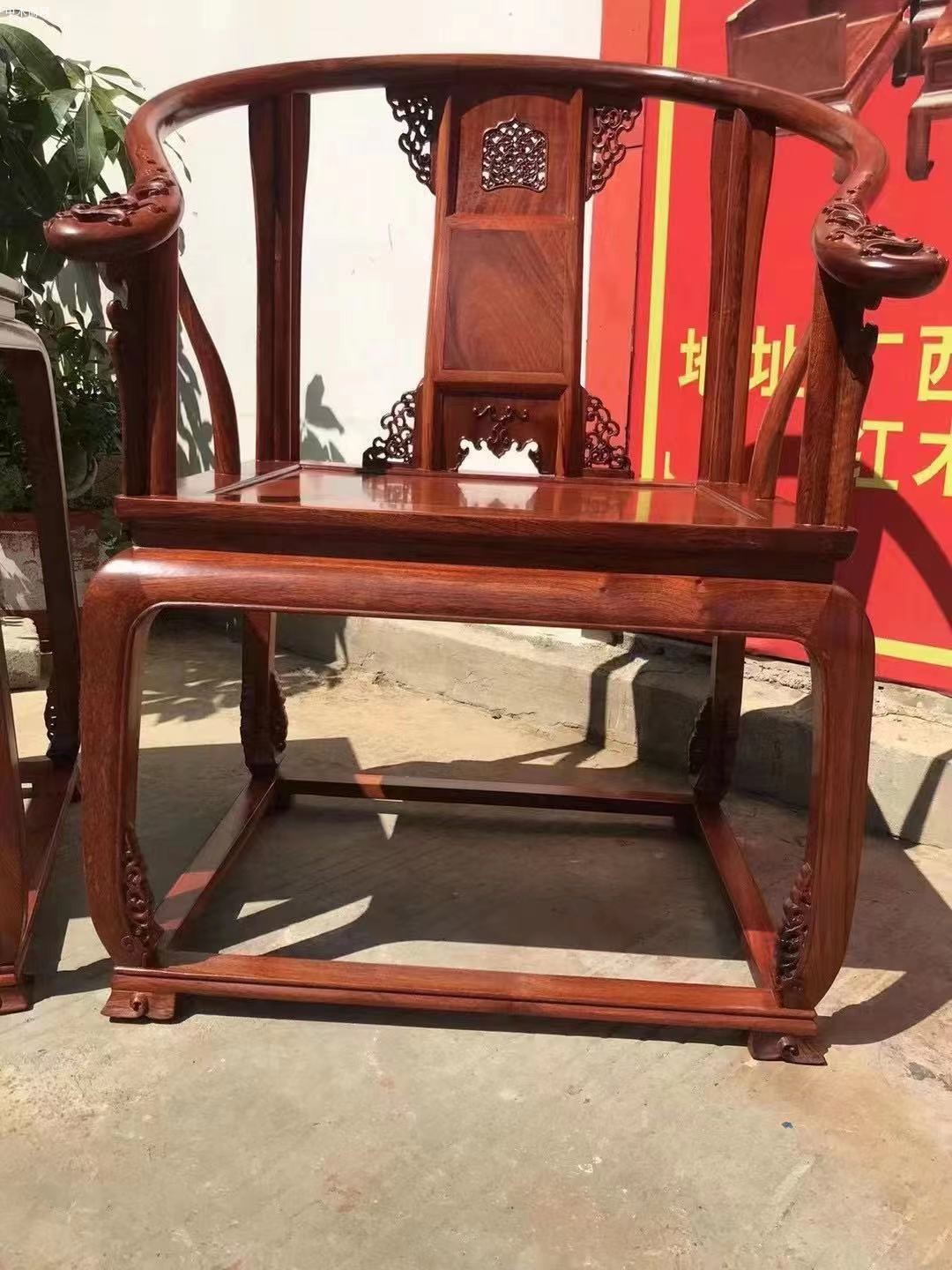 让人印象深刻的缅甸花梨皇宫椅三件套价格