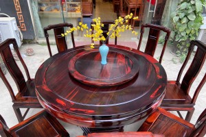 老挝大红酸枝国色天香圆桌