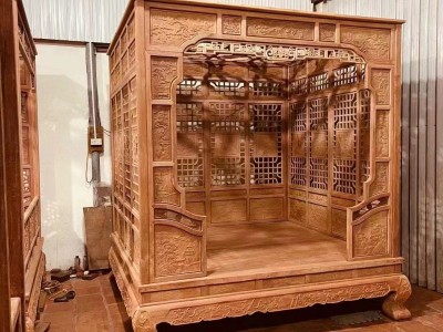 凭祥匠心居缅甸花梨架子床加工厂家图4