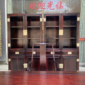凭祥匠心居老挝大红酸枝明式书房装修效果图排名