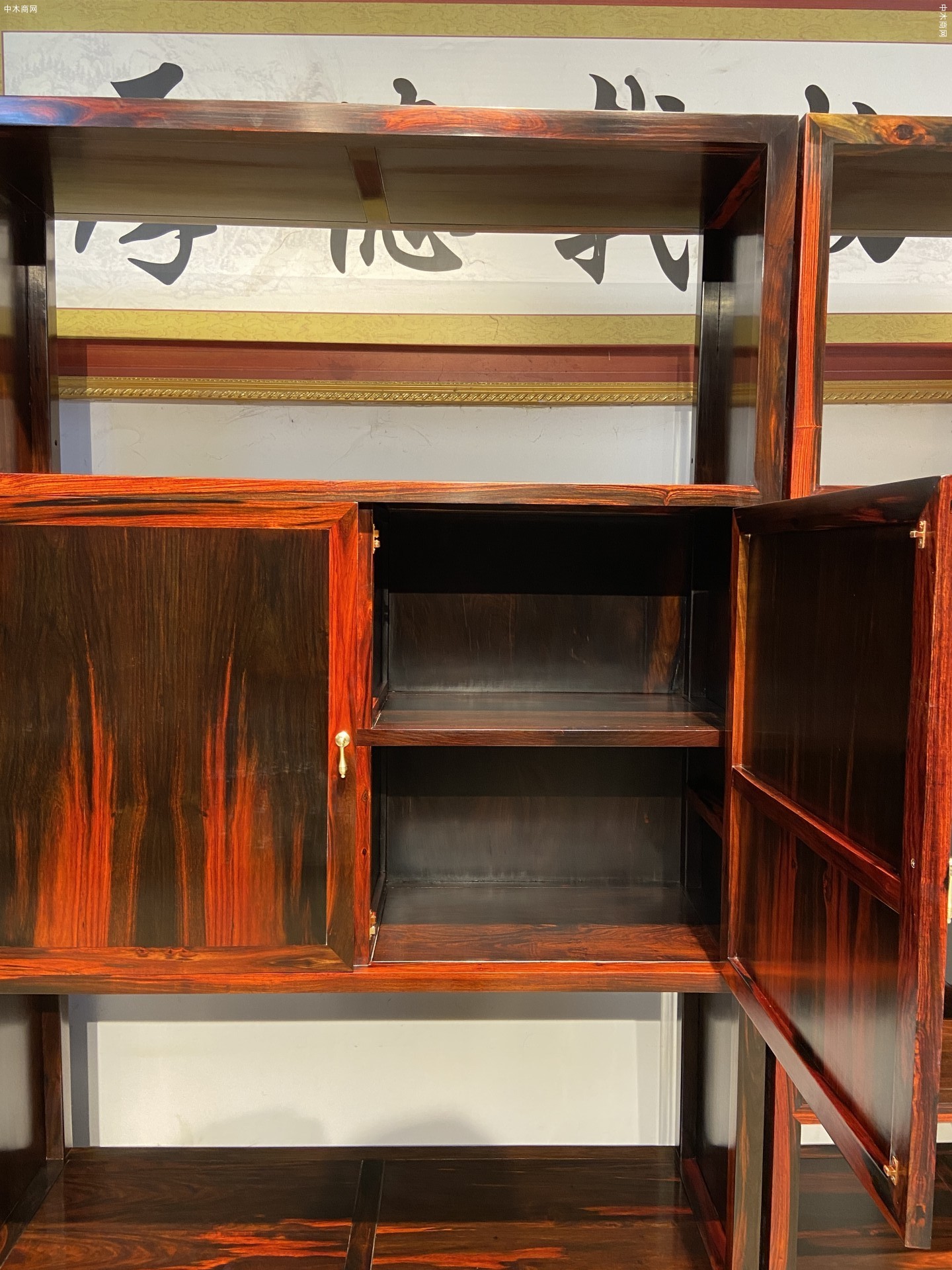 凭祥匠心居红木家具老挝大红酸枝四组合中式书架生产厂家品牌