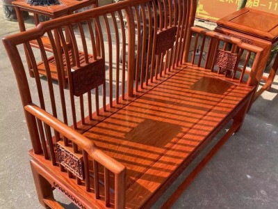 凭祥龙之涵红木家具缅甸花梨新中式沙发六件套生产厂家