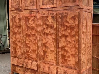 凭祥龙之涵红木家具极品缅甸花梨火焰纹顶箱柜的价格