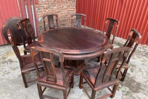 凭祥龙之涵红木家具的老挝大红酸枝圆餐桌价格
