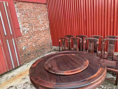 凭祥龙之涵红木家具的老挝大红酸枝圆餐桌价格图2