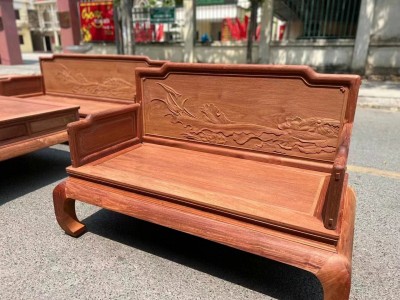 凭祥龙之涵红木家具缅甸花梨大果紫檀荷花宝座沙发价格图3