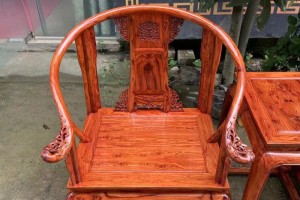 凭祥匠心居海南黄花梨皇宫椅三件套红木家具图片