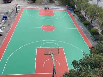 篮球场标准尺寸-青岛海润佳塑胶铺装图1