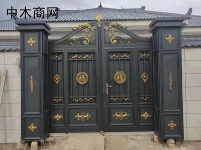 新中式别墅铝艺庭院大门