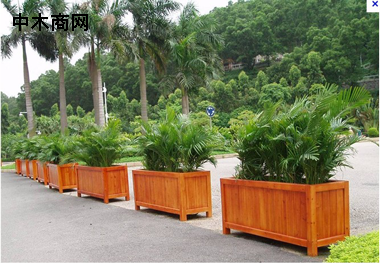 深圳木箱防腐木花箱 深圳碳化木花箱批发深圳户外景观花箱