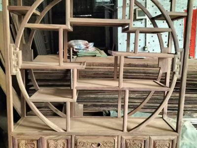 帝源古典家具厂家直销亚花梨五福博古架图2