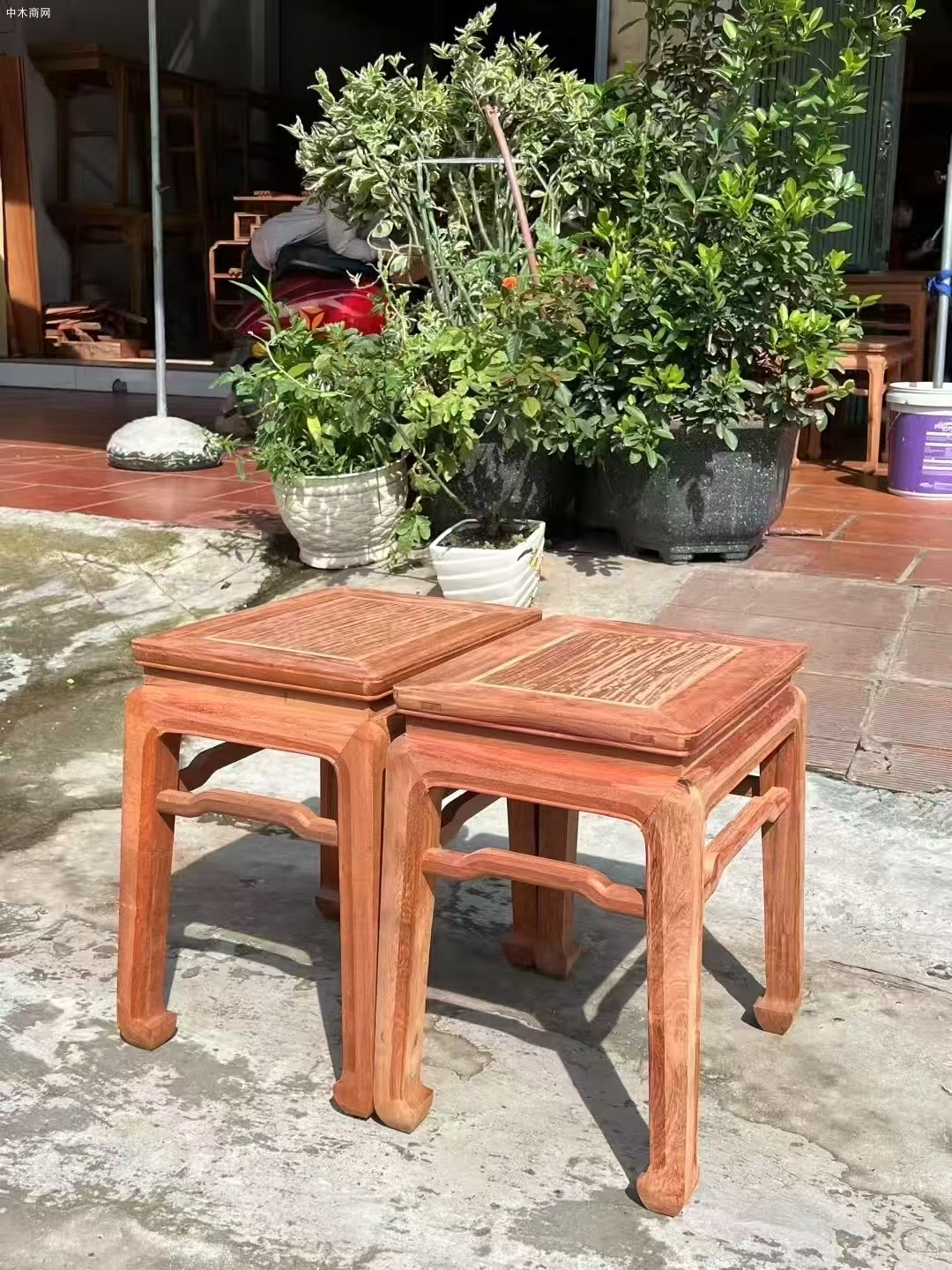 缅甸花梨木小方凳图片